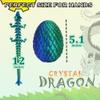3D Printed Dragon Eggs with Dragon Inside, Articulated Crystal Dragons in Egg, Dragons Fidget Desk Toys for Gifts & Home Decor, 12 Inches (Laser Green) view 3