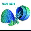 3D Printed Dragon Eggs with Dragon Inside, Articulated Crystal Dragons in Egg, Dragons Fidget Desk Toys for Gifts & Home Decor, 12 Inches (Laser Green) view 4