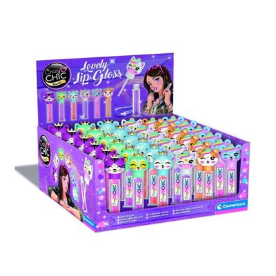 Clementoni Crazy Chic Lovely Lipgloss Makeup Kit with Lip Gloss for Girls, Multicolor - 18806