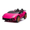 24V Lamborghini Huracan Electric Ride-On Car for Kids - LED, Bluetooth, FM, Leather Seats, Remote Control - Fun for Ages 3-8 (Pink) view 1