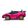 24V Lamborghini Huracan Electric Ride-On Car for Kids - LED, Bluetooth, FM, Leather Seats, Remote Control - Fun for Ages 3-8 (Pink) view 2