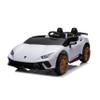 24V Lamborghini Huracan Electric Ride-On Car for Kids - LED, Bluetooth, FM, Leather Seats, Remote Control - Fun for Ages 3-8 (White) view 1
