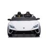 24V Lamborghini Huracan Electric Ride-On Car for Kids - LED, Bluetooth, FM, Leather Seats, Remote Control - Fun for Ages 3-8 (White) view 4
