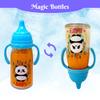 Baby Doll Bottles with Magic Disappearing Milk & Juice Playset, 6pc Pretend Baby Doll Accessories Set 4 Doll Feeding Toy Bottles and 2 Pacifiers, Great Gift for Kids, Toddlers and Little Girls view 2
