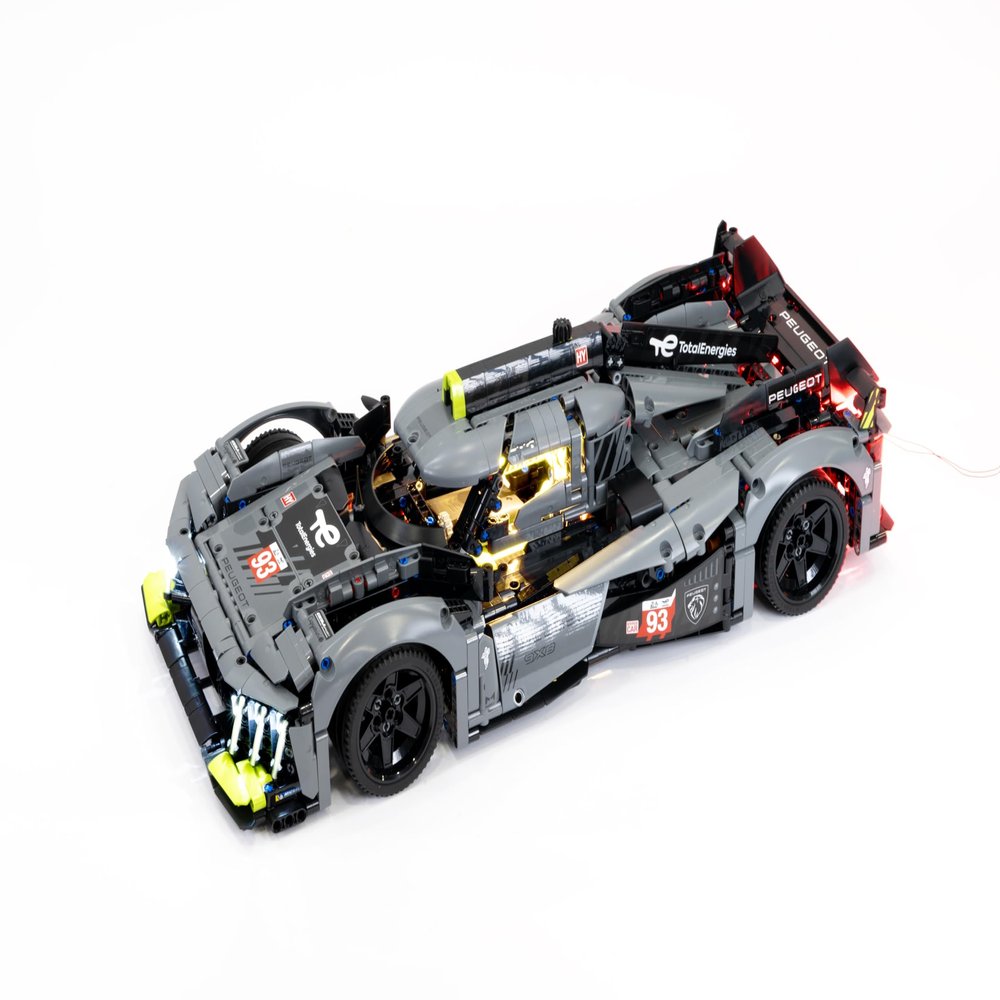 Brick Loot LED Light Kit Compatible with Peugeot 9x8H Le Mans Hybrid Hypercar Set 42156 USB Powered Lighting Upgrade, Easy Install, Custom Display Mod for Racing Model Cars (Model Not Included)
