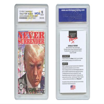 WCG Donald Trump 45th President Mugshot Trading Card Diamond Dust by RENCY Art - Graded Gem Mint 10