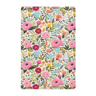 Spring Colorful Floral Pattern Crib Sheet for Boy Girl Stretch Baby Toddler Crib Fitted Sheets Soft Fitted Baby Mattress Cover Bed Sheet for Unisex Newborn Crib Mattress M