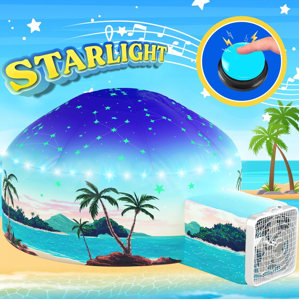 W&O Starlit Oasis with LED Lights & Sound  Glow-in-The-Dark Constellations for an Enchanting Stargazing Adventure  for Kids Ages 3-12 (Fan Not Included)