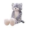 Abaodam 1pc Cartoon Long-Legged Cat Plush Doll Throw Pillow Soft Comfortable Grey Cat Toy High-Elastic Filling for Lovers and Boys and Girls view 1