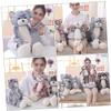 Abaodam 1pc Cartoon Long-Legged Cat Plush Doll Throw Pillow Soft Comfortable Grey Cat Toy High-Elastic Filling for Lovers and Boys and Girls view 2