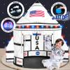 W&O Space Shuttle Explorer Tent with Blast-Off Button, LED Lights & 3 Space Toys  Rocket Ship Play Tent for Kids Ages 3-5 view 1