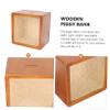 Abaodam Solid Wood Piggy Bank Cashbox Home Decoration Tabletop Coin Box Box view 3