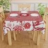 Red Asian-Inspired Mahjong Tablecloth, Vibrant Chinoiserie Design, Table Cover, Festive Gathering Focal Point for Family Bonding view 2