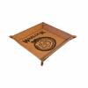 D&D Gifts DND Dice Tray Warlock Class Symbol D20 Dragon Ring Symbol Engraved Leatherette Snap Tray Dungeons Dragons (Brown) view 1