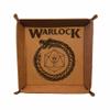 D&D Gifts DND Dice Tray Warlock Class Symbol D20 Dragon Ring Symbol Engraved Leatherette Snap Tray Dungeons Dragons (Brown) view 2