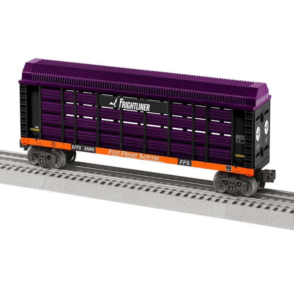 Lionel Halloween Frightliner Auto Rack O Gauge Model Train Car with Opening End Doors, Diecast Trucks & Operating Couplers, Ages 14+