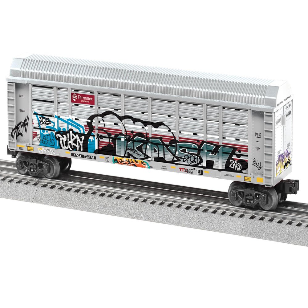 Lionel Ferromex Graffiti Auto Rack O Gauge Model Train Car with Unique Graffiti Artwork, Opening End Doors, Diecast Trucks & Operating Couplers, Ages 14+