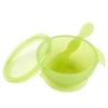 Bumkins Baby Bowl, Silicone Feeding Set with Suction for Baby and Toddler, Includes Spoon and Lid, First Feeding Set, Training Essentials for Baby Led Weaning for Babies 4 Months Up, Green Jelly view 1