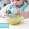 Bumkins Baby Bowl, Silicone Feeding Set with Suction for Baby and Toddler, Includes Spoon and Lid, First Feeding Set, Training Essentials for Baby Led Weaning for Babies 4 Months Up, Green Jelly view 3