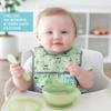Bumkins Baby Bowl, Silicone Feeding Set with Suction for Baby and Toddler, Includes Spoon and Lid, First Feeding Set, Training Essentials for Baby Led Weaning for Babies 4 Months Up, Green Jelly view 4