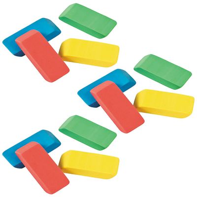 Fun Express Beveled Rainbow Erasers Bulk 144 Pc