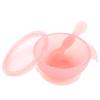 Bumkins Feeding Set with Suction, Includes Spoon and Lid, Training Essentials for Baby-Led Weaning, Toddler Self-Feeding, Babies Eating at 4 Mos Up, Pink Jelly view 1