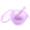 Bumkins Feeding Set with Suction, Includes Spoon and Lid, Training Essentials for Baby-Led Weaning, Toddler Self-Feeding, Babies Eating at 4 Mos Up, Purple Jelly view 1