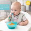 Bumkins Baby Bowl, Silicone Feeding Set with Suction for Baby and Toddler, Includes Spoon and Lid, First Feeding Set, Training Essentials for Baby Led Weaning for Babies 4 Months Up, Blue Jelly view 2