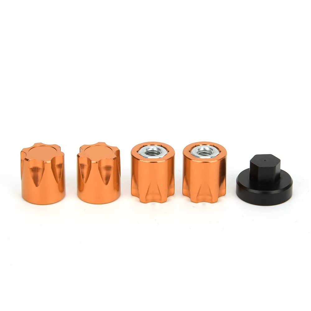 1/10 RC Crawler Wheel Center Caps, RC Wheel Rim Center Cap Aluminium RC Car Wheel Rim Center Cap M4 Nut for Traxxas TRX4 Axial SCX10 90046 D90 Tamiya (Yelllow)