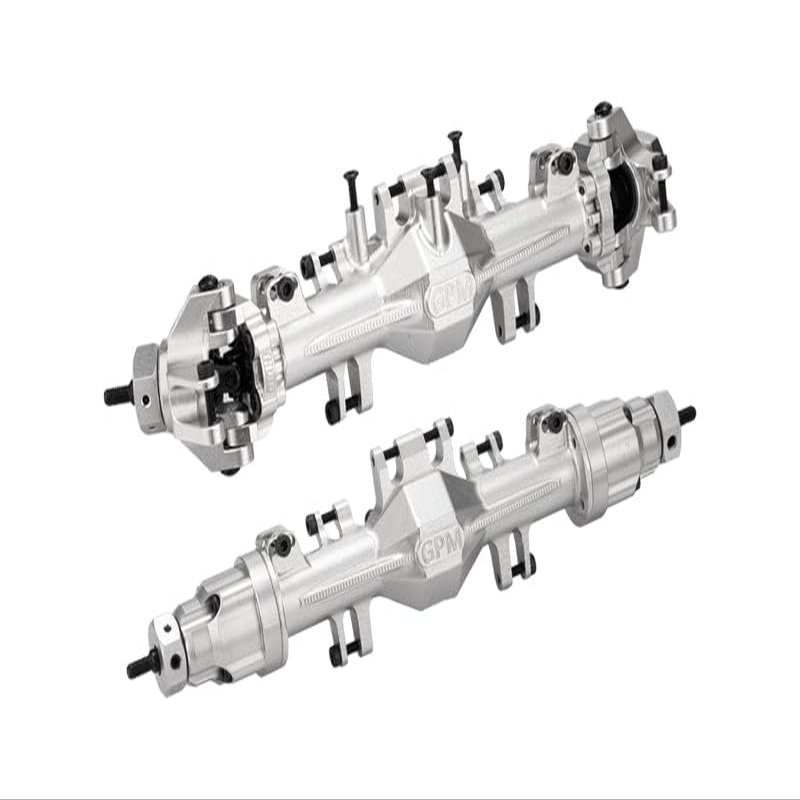 Aluminum 7075 Quick Release Front & Rear Axle Housing Kit for Losi 1/18 Mini LMT 4X4 Brushed Monster Truck RTR-LOS01026 Upgrade Parts - Silver