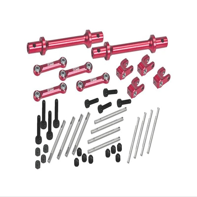 Aluminum Front & Rear Sway Bar for Losi 1/18 4WD Mini-LMT Monster Truck LOS01026 Upgrade Parts - Red