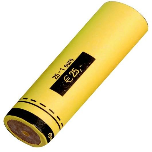 RESKAL Pack of 96 Coin Tubes for 1 Euro Coins, Paper