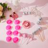 RoundFunny 26 Pcs Cowgirl Cake Decorations Cowgirl Cake Topper Disco Decorations Hat Topper Western Cowboy Birthday Baby Shower for Western Theme Party Supplies(Pink,Cute) view 3