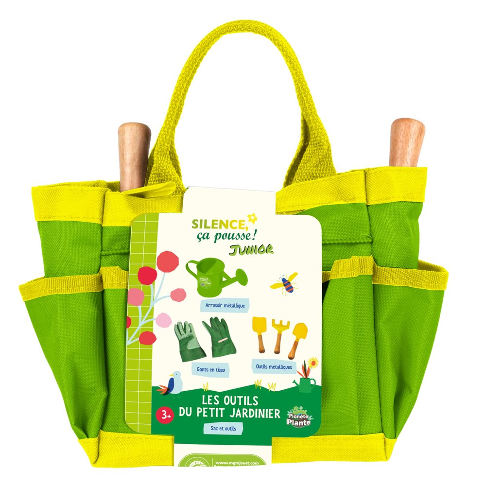PLANETE Plante - 6 Piece Gardening Bag - Silent, Grow - 170629SP - Metal - Garden - Nature - Plant - Flowers - Shovel - Rake - Watering Can - From 3 years