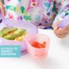 Bumkins Baby Silicone Little Dippers, Attaches to Bowls, Dishes and Plates, Sauce Cup, Holds Condiments, Dip, Puree, Toppings, Baby Led Weaning, Essential Feeding Supplies, Babies 6 Months Up, Pink view 3