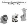 Replacement Part Fisher-Price Little-People Noah's Ark Playset - BMM06 - DKV14 ~ Replacement Zebra with Ladybug on Head Figure, White, Black, Red view 3