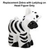 Replacement Part Fisher-Price Little-People Noah's Ark Playset - BMM06 - DKV14 ~ Replacement Zebra with Ladybug on Head Figure, White, Black, Red view 4
