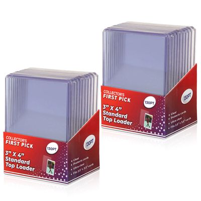 130pt Top Loader Pack - 10 Top Loaders - 1 Pack - for Thick Baseball, Basketball, Hockey, Football Cards and Memorbilia Cards