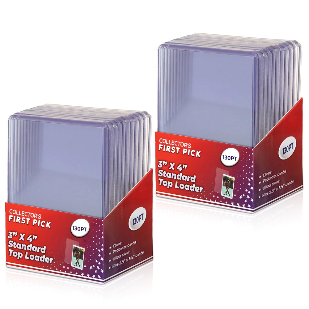 130pt Top Loader Pack - 10 Top Loaders - 1 Pack - for Thick Baseball, Basketball, Hockey, Football Cards and Memorbilia Cards