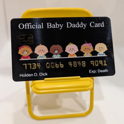 Aromabug Baby Daddy Card, Funny, like a bank card with raised numbers on front ((8 PACK)
