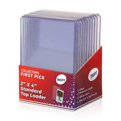 180PT (10 Piece Per Pack) Premium Top Loaders for Cards - Thick Top Loaders for Cards - Storage for Thick Basketball Football Baseball - Top Loader Storage Sleeve Ultra Clear Card Protectors Holder