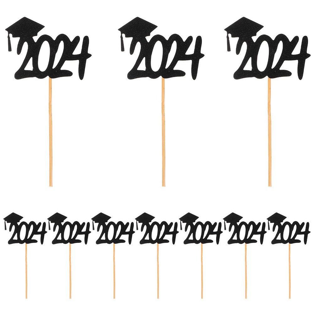 20Pcs Graduation Cake Picks Graduation Cupcake Toppers Elegant Cap Decorations for Party and Material for Celebrations and Gatherings