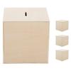 Abaodam 4pcs Children's Piggy Bank Money Boxes Multi-Function Saving Bank Versatile Coin Case Paint Your Own Piggy Bank Coin Storage Boxes Unfinished Wooden Decorate House view 1