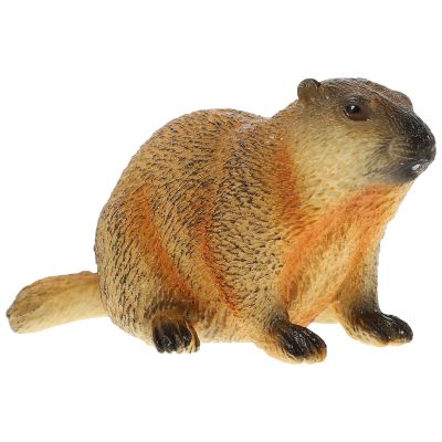LIFKOME Groundhog Figurine Realistic Wildlife Animal Figure Desktop Decoration Cake Topper 3 Inch Simulation Groundhog Model for Home Nursery School