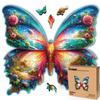 LEOGOR Wooden Jigsaw Puzzles for Adults 200 Pieces (12.2  11.4 in), Butterfly Puzzle, Extra-Thick 5mm Wood, Colorful Mosaic Design with Unique Animal Shapes, Relaxing Gift for Adults and Teens view 1