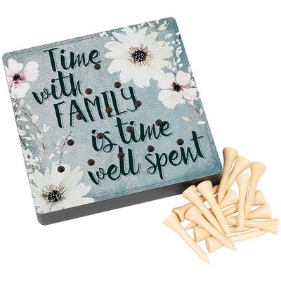 Carson Home Accents Game-Time with Family is Time Well Spent (Peg) (5" x 5")