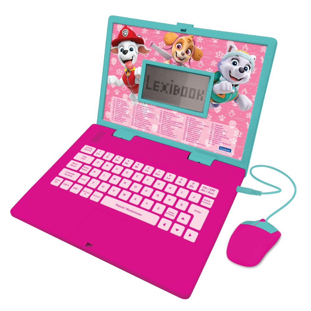 Lexibook Paw Patrol JC598PAGi3  Educational and Bilingual Laptop (124 Activities for Learning, Playing Games and Music, Pink