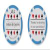 TigerTail Sports Thanks for Sharing in Our Special Day Personalized Name & Date Wedding Gift Poker Chips (Light Blue Chips) view 1