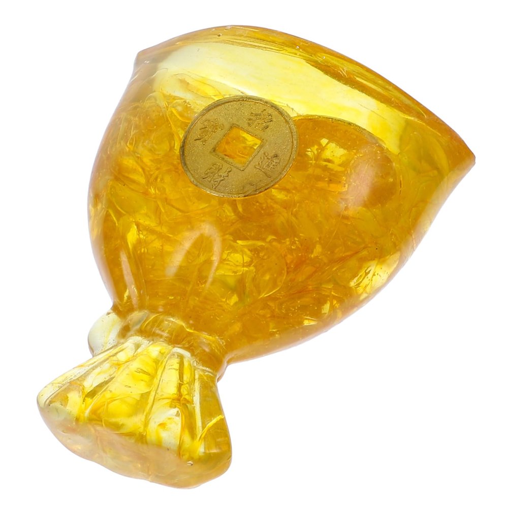Amosfun Money Bag Shape Adornment Handmade Epoxy Desktop Decor for Cabinet Unique Design for Home and Office Chinese Luck Decor
