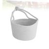 KOMBIUDA Woven Cotton Rope Hanging Basket Organizer Grey Round Storage Container for Home Accessories for Toys Books and Sundries view 2